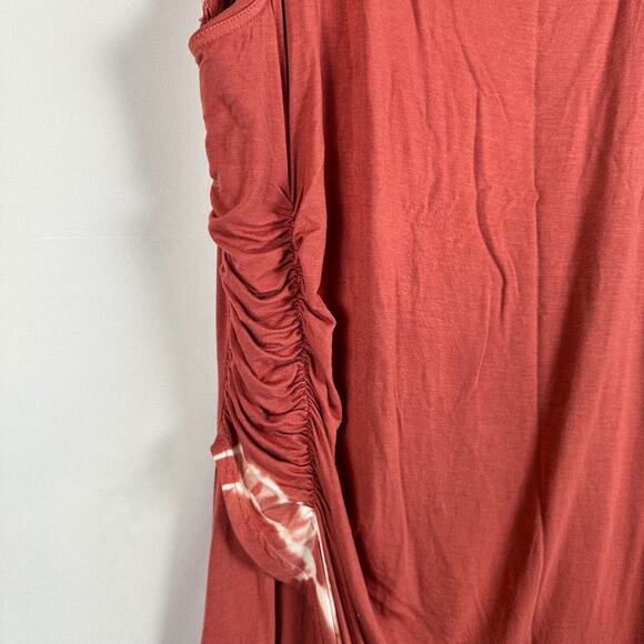 NWT Seven7 Womens Coral and White Sleeveless Maxi Shift Knit Dress- Size XXL - Picture 3 of 12